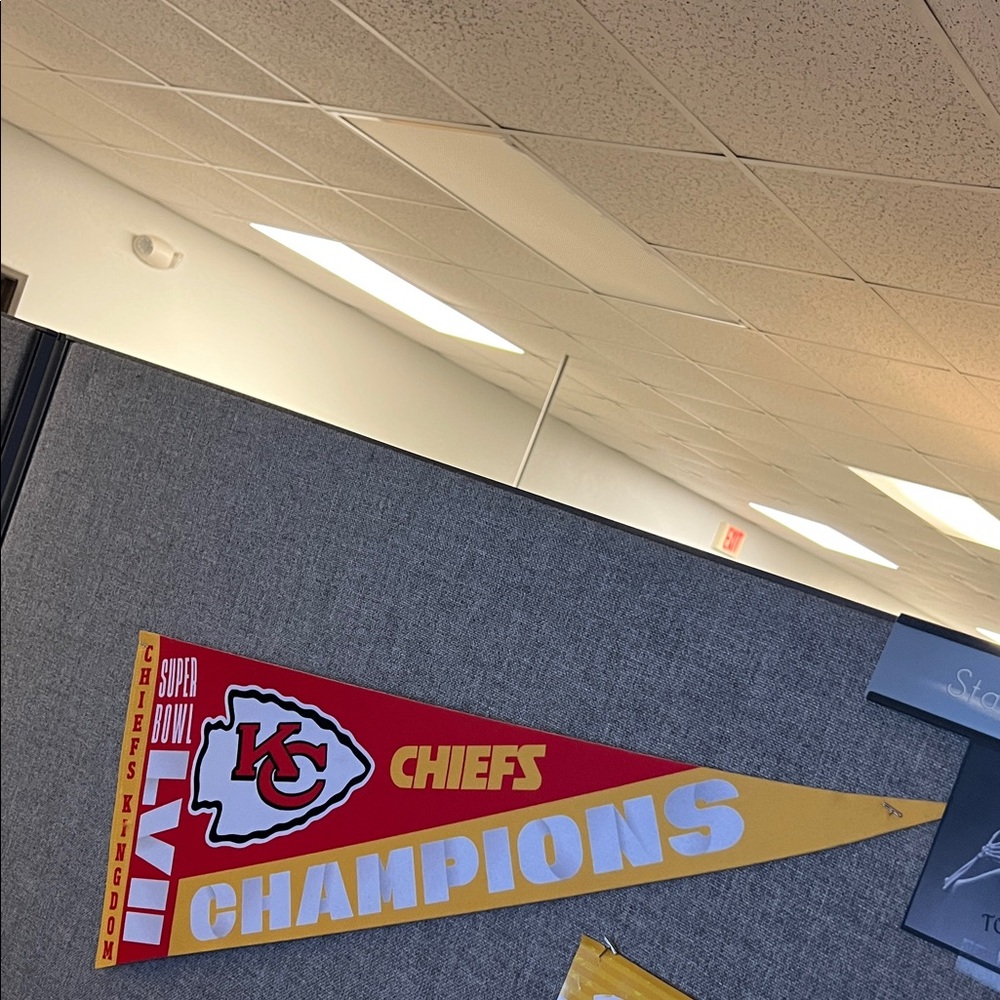 Kansas City Chiefs Super Bowl LVII Champions pennant.